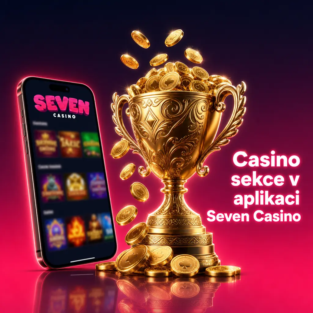 Casino sekce v aplikaci Seven Casino s automaty, ruletou, blackjackem a live hrami s dealery