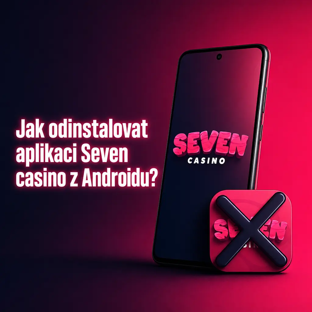 Návod na odinstalaci aplikace Seven casino z Androidu – podržení ikony a potvrzení odinstalace